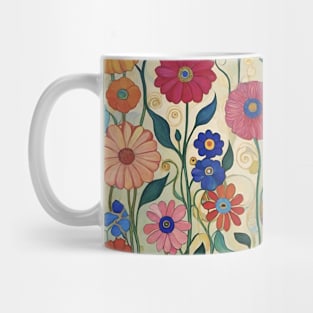 Gustav Klimt's Floral Elegance: Inspired Floral Pattern Mug